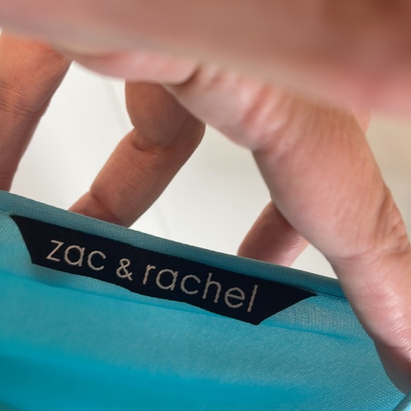 Zac & Rachel Blue with Black Polka Dot 2 Piece Blouse Set Size Small - Picture 9 of 9